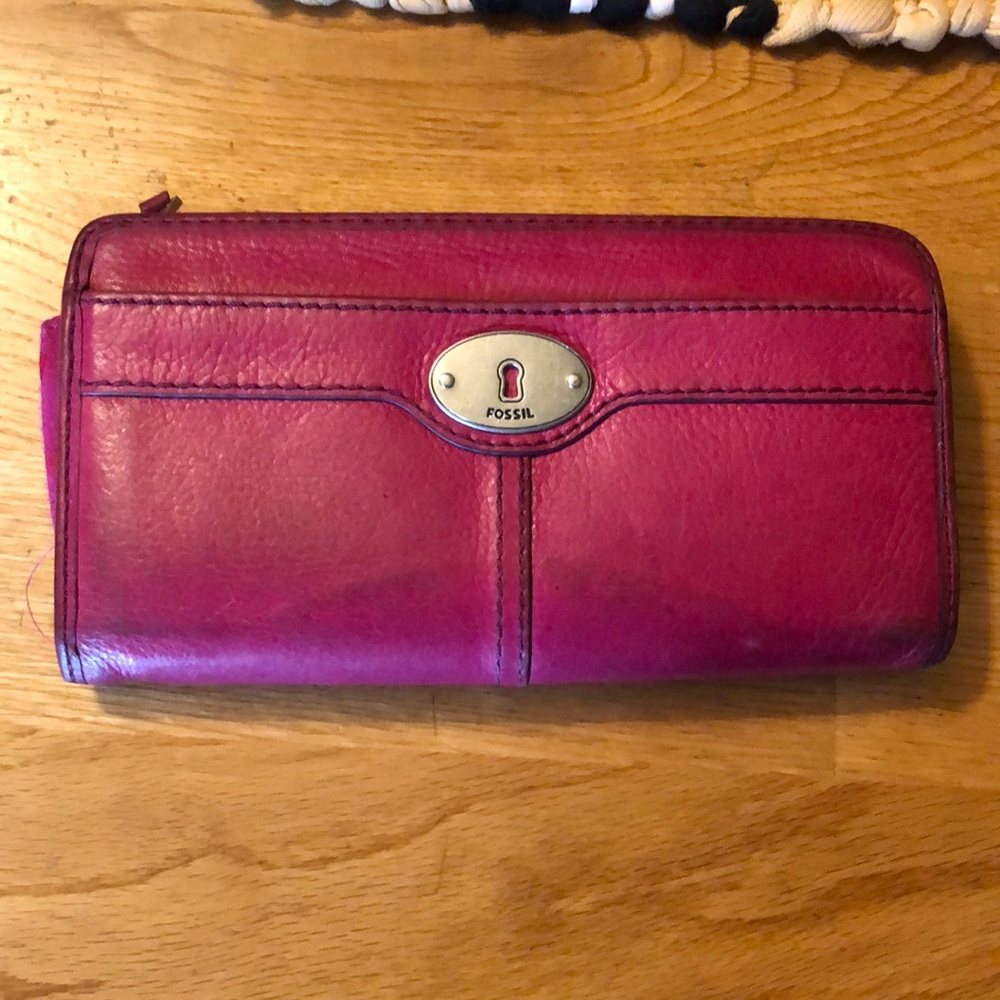 Fossil Accordion Hot Pink Wallet